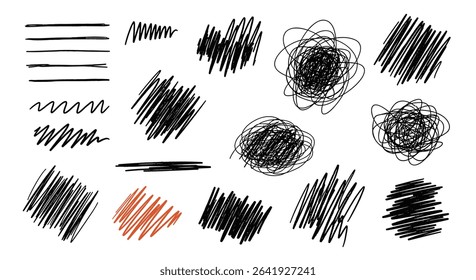 Doodle Illustration with Different Shapes of Strokes and Scribbles