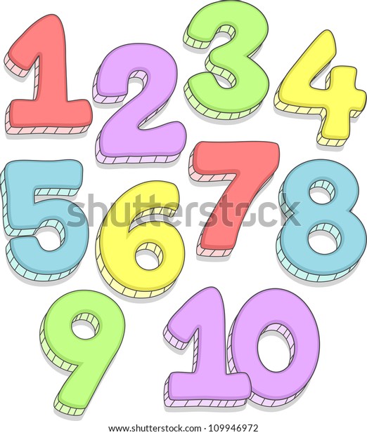 Doodle Illustration Featuring Numbers 110 Stock Vector (Royalty Free ...