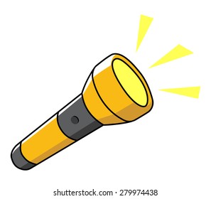 Doodle illustration of a flashlight