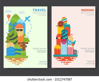 doodle illustration fun background template travel and weekend