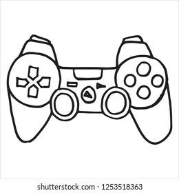 Doodle  illustration of Game controller vector icon for web and advertising