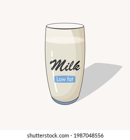 Doodle illustration a glass of milk vector graphics