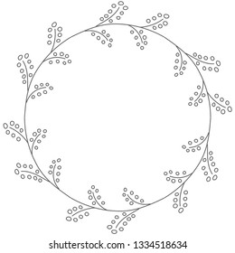 Doodle illustration. Hand drawn frame. Vintage set of doodle wreath. Great design for any purposes. Isolated vector. Hand drawn doodle. Vector floral design card. Sketch vector illustration