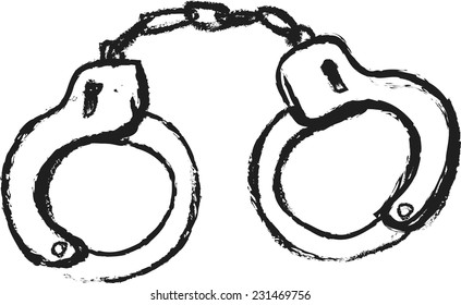 ilustração de doodle de algemas, vetor