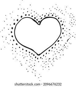 doodle illustration heart beats. vector heart red