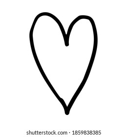 Doodle illustration of heart. Spring season. Hand drawn simple element. St Vaentines or mothers day greeting card