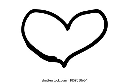 Doodle illustration of heart. Spring season. Hand drawn simple element. St Vaentines or mothers day greeting card