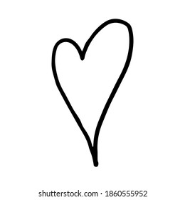 Doodle illustration of heart. Spring season. Hand drawn simple element. St Vaentines or mothers day greeting card