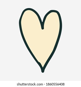 Doodle illustration of heart. Spring season. Hand drawn simple element. St Vaentines or mothers day greeting card