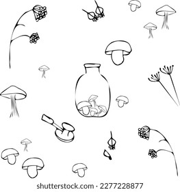 Ilustración de un frasco de tomates encurtidos. Preparativos para el invierno.