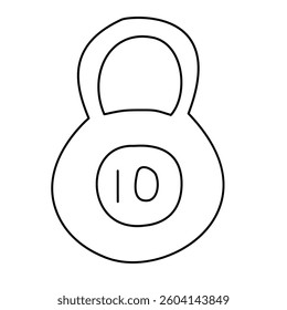Doodle illustration of a kettlebell. Isolated on white background