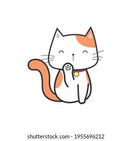Doodle illustration lucky cat vector graphics