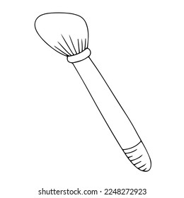 Doodle illustration of a makeup brush vector icon