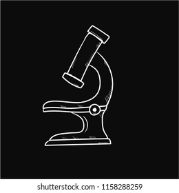 doodle illustration of microscope flat black 