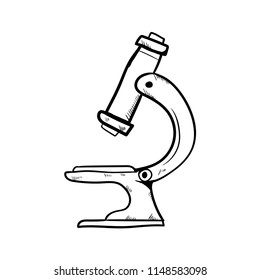 doodle illustration of microscope icon vector