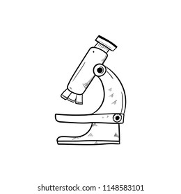 doodle illustration of microscope icon vector