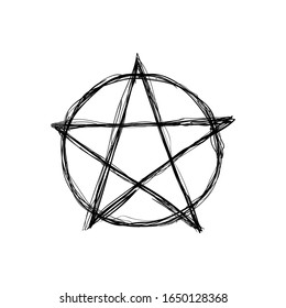 Doodle illustration of an occult pentagram star