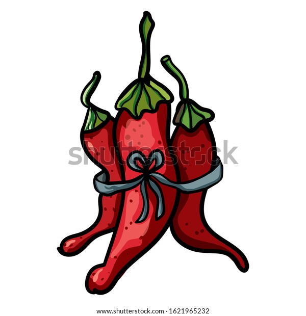 Doodle Illustration Red Hot Chili Pepper Stock Vector (Royalty Free