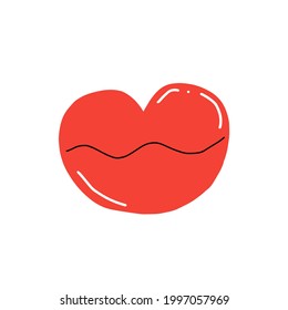 Ilustración de un labio rojo, dibujado a mano