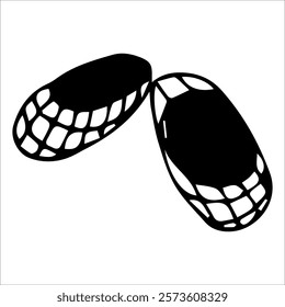 Doodle illustration of Russian folk bast shoes.