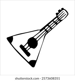 doodle illustration of the Russian folk instrument balalaika