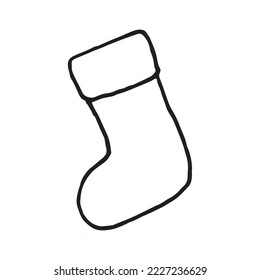Doodle Illustration of a Santa's sock on white