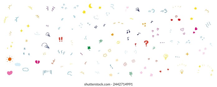 Doodle illustration set of emotional expressions