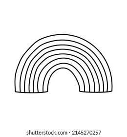 Doodle illustration of seven line rainbow