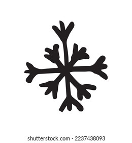 Doodle Illustration of a snowflake on white background