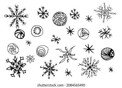 Ilustración del doodle. Plantilla de vector para la decoración
Dibujar dibujos bonitos. El Conjunto De Vectores De Contorno Blanco Y Negro De Líneas De Doodle Delgadas Incluye Copos De Nieve, Estrellas Y Círculos Abstractos. Ilustración del vector