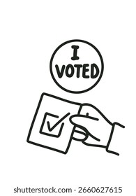 Ilustración de doodle de la boleta de votación