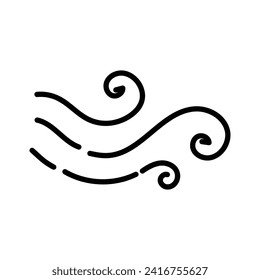 Doodle illustration of weather element of wind