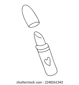 Doodle illustration of women's lipstick icon, vector, makeup