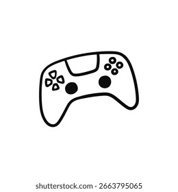 Doodle ilustraciones de un gamepad. Ilustración vectorial dibujada a mano sobre un fondo blanco.