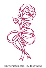 doodle illustrations and rose