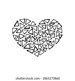 Doodle image. Drawn abstract hearts. Vector for web, print, invitation design.