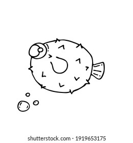 Imagen de un pez en un estilo decorativo. Imagen para etiquetas, web, iconos, postales, decoración. Alegre, infantil, adorable tema marino vectorial.