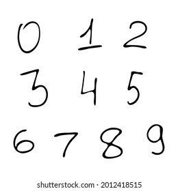 Doodle image of numbers. Hand-drawn image for various designs.