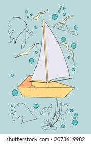 Doodle Image of a sailing boat