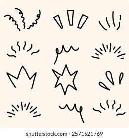 Doodle image set cartoon expression hand drawn doodle