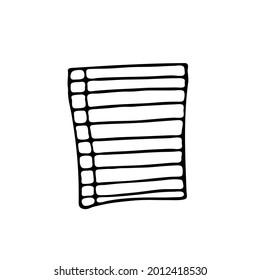 Doodle image of a sheet of a notebook in a ruler. Hand-drawn image for various designs.