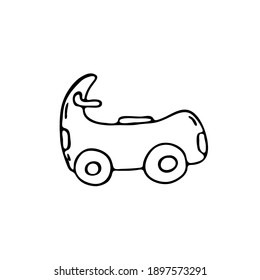 Doodle images of modes of transport. Hand-drawn illustration of a vehicle. Moped