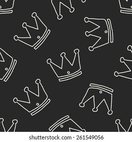 Doodle Imperial crown seamless pattern background