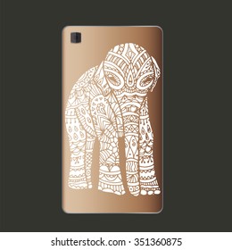 Doodle indian elephant in vector. Perfect for pattern, textile, poster, web, coloring book