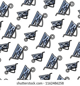 doodle industrial wheelbarrow transport equipment background