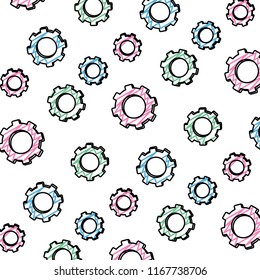 doodle industry gears engineering technology background