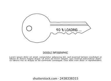 Doodle infographic elements with 1 options. Vector business template for presentation