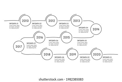 Doodle infographic elements with 10 options. Vector business template for presentation