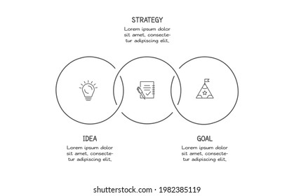 Doodle infographic elements with 3 options. Vector business template for presentation