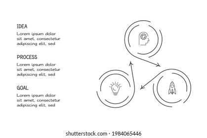 Doodle infographic elements with 3 options. Vector business template for presentation